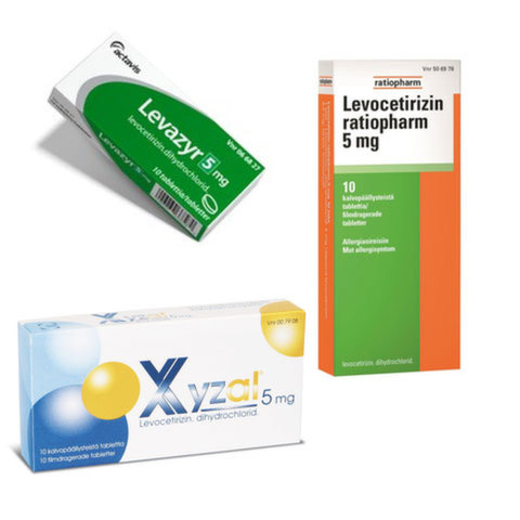 <div>Левоцетиризин (Levazyr, Levocetirizin ratiopharm, Xyzal)</div>