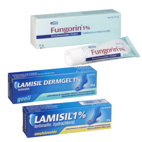 <div>Terbinafiini (Lamisil, Fungorin)</div>